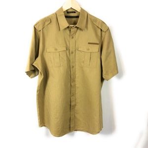 Sean John Men's Sz L Linen Blend Utility Shirt